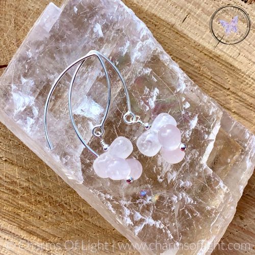 Rose Quartz Bubble Drop Earrings